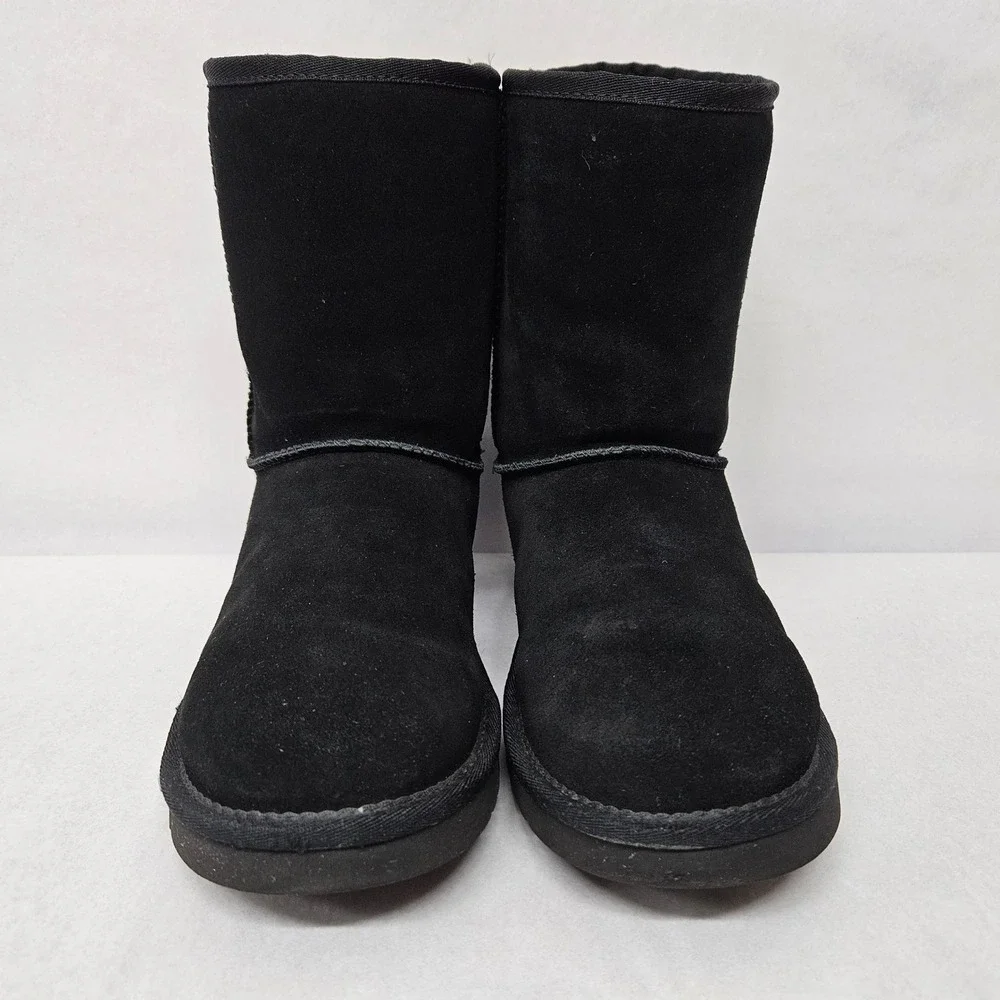 Koolaburra Women's Koola Short Faux Fur Lined Suede Boots 1017090‎ Black Sz 9